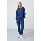 Tommy Life Parlament Kapüşonlu Kanguru Cep Oversize Lastik Paça Kadın Eşofman Takımı - 95288 - XL