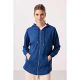 Tommy Life Parlament Yumuşak Dokulu Kapüşonlu Oversize Kadın Tunik Sweatshirt - 97302 - XL