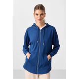 TOMMY LIFE Parlament Yumuşak Dokulu Kapüşonlu Oversize Kadın Tunik Sweatshirt - 97302