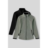 Tommy Life Rahat Form Dik Yaka 2li Paket Siyah-çağla Kadın Polar Sweatshirt - 97173 Siyah - Yeşil
