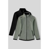 TOMMY LIFE Rahat Form Dik Yaka 2li Paket Siyah-Çağla Kadın Polar Sweatshirt - 97173