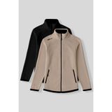 TOMMY LIFE Rahat Form Dik Yaka 2li Paket Siyah-Koyu Bej Kadın Polar Sweatshirt - 97173