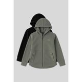 TOMMY LIFE Rahat Form Kapüşonlu 2li Paket Siyah-Çağla Kadın Polar Sweatshirt - 97233