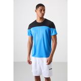 TOMMY LIFE Saks Nefes Alan Dokulu Ince Esnek Standart Fit Erkek Performans T-shirt - 88386