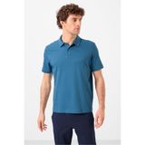 TOMMY LIFE Saks Standart Kalıp Basic Polo Yaka Erkek T-shirt - 87748