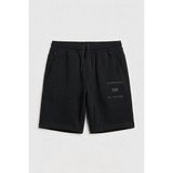 Tommy Life Siyah Baskılı Gizli Cep Detaylı Battal Büyük Beden Erkek Şort - 81300 - 2XL