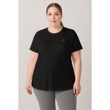 TOMMY LIFE Siyah Baskılı Rahat Form Büyük Beden Kadın T-Shirt - 97308