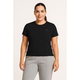 Tommy Life Siyah Baskılı Rahat Form Büyük Beden Performans Kadın T-Shirt - 97308 - 4XL