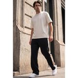 Tommy Life Siyah-Bej Yüzeyi Dokulu Standart Fit Palazzo Erkek Pantolon - 82171 - Siyah - Bej
