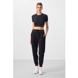 TOMMY LIFE Siyah Cepli Standart Kalıp Kadın Yoga Pantolon - 94677