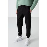 Tommy Life Siyah Fermuar Cepli Standart Kalıp Jogger Erkek Eşofman Alt - 84587 - 2XL - Siyah - Siyah