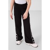 TOMMY LIFE Siyah Geniş Paça Çıt Çıt Detaylı Kız Çocuk Palazzo Pantolon - 75199