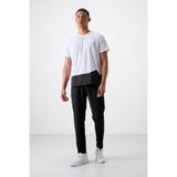 TOMMY LIFE Siyah Ince Yumuşak Comfort Fit Erkek Eşofman Alt - 82119