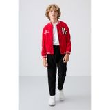Tommy Life Siyah Kalın Yumuşak Dokulu Standart Fit Nakışlı Polar Erkek Çocuk Eşofman Alt - 11219 - 7 - 8 Yaş