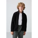 Tommy Life Siyah Kalın Yumuşak Dokulu Standart Fit Nakışlı Polar Erkek Çocuk Sweatshirt - 11223