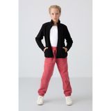 TOMMY LIFE Siyah Kalın Yumuşak Dokulu Standart Fit Nakışlı Polar Kız Çocuk Sweatshirt, 14-15 Yaş