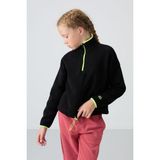 Tommy Life Siyah Kalın Yumuşak Dokulu Standart Fit Nakışlı Polar Kız Çocuk Sweatshirt - 75151 - 8 - 9 Yaş