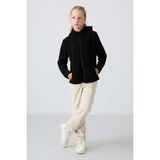 Tommy Life Siyah Kalın Yumuşak Dokulu Standart Fit Nakışlı Polar Kız Çocuk Sweatshirt - 75152 - 7 - 8 Yaş