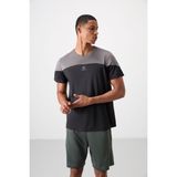 Tommy Life Siyah Nefes Alan Dokulu İnce Esnek Standart Fit Erkek Performans T-Shirt - 88386 - 2XL