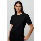 TOMMY LIFE Siyah O Yaka Standart Fit Basic Kadın T-Shirt - 97311, Siyah, 3XL