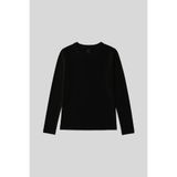 TOMMY LIFE Siyah O Yaka Standart Fit Uzun Kollu Basic Kadın T-Shirt - 97312