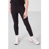 TOMMY LIFE Siyah O Yaka Yan Şerit Detaylı Standart Fit Performans Kız Çocuk Tayt Takım - 75191