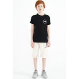 Tommy Life Siyah Omuz Baskı Detaylı Standart Kalıp O Yaka Erkek Çocuk T-Shirt - 11121 - 3 - 4 Yaş