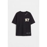 Tommy Life Siyah Oversize Kısa Kollu Baskılı Kız Çocuk T-Shirt - 75174 - 8 - 9 Yaş