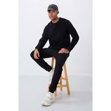 Tommy Life Siyah Pamuklu Kalın Içi Tüylü Yumuşak Dokulu Comfort Fit Nakışlı Erkek Eşofman Takım -85265 - Siyah - Siyah