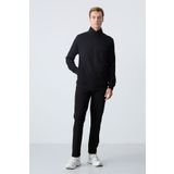 Tommy Life Siyah Pamuklu Kalın Yumuşak Dokulu Comfort Fit Basic Erkek Eşofman Takım - 85260