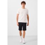 TOMMY LIFE Siyah Standart Fit Dokuma Hafif Esnek Chino Erkek Şort - 81289