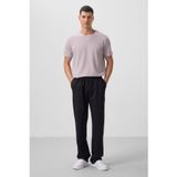 TOMMY LIFE Siyah Yüzeyi Dokulu Rahat Form Palazzo Erkek Pantolon - 82163, Siyah, L
