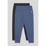 TOMMY LIFE Slim Fit 2li Paket Antrasit-Petrol Büyük Beden kadın Tayt - 94650