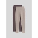 TOMMY LIFE Slim Fit 2li Paket Kahverengi-Koyu Bej Kadın Tayt - 94011