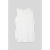 TOMMY LIFE Slim Fit Basic O Yaka 2li Paket Beyaz Kadın Atlet - 97313