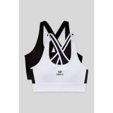 TOMMY LIFE Slim Fit U Yaka 2li Paket Siyah-Beyaz Kadın Spor Büstiyer - 97121
