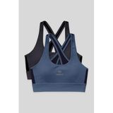 TOMMY LIFE Slim Fit U Yaka 2li Paket Spor Büstiyer, Petrol-Antrasit, L Beden