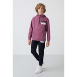 TOMMY LIFE Soft Vişne-Lacivert Pamuklu Kalın İçi Tüylü Standart Fit Baskılı Erkek Çocuk Eşofman Takım - 11246