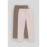 TOMMY LIFE Standart Fit 2li Paket Camel-Taş Erkek Çocuk Chino Pantolon - 11272