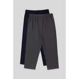 TOMMY LIFE Standart Fit 2li Paket Lacivert-Koyu Gri Erkek Kapri - 83102