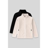 TOMMY LIFE Standart Fit 2li Paket Siyah-Bej Erkek Çocuk Polar Sweatshirt - 11223