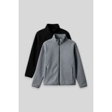 TOMMY LIFE Standart Fit 2li Paket Siyah-Gri Melanj Kız Çocuk Polar Sweatshirt - 75154