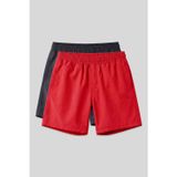 Tommy Life Standart Fit Basic 2li Paket Kırmızı-Antrasit Erkek Deniz Şortu - 81237