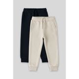TOMMY LIFE Standart Fit Basic 2li Paket Lacivert-Bej Erkek Çocuk Eşofman Alt - 11224