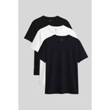 TOMMY LIFE Standart Fit Basic O Yaka 3lü Paket Siyah-Beyaz-Lacivert Kadın T-Shirt - 97311