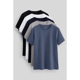 Tommy Life Standart Fit Basic O Yaka 5li Paket Erkek T-Shirt - 87911 - 001-Renkli