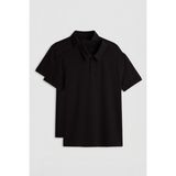 Tommy Life Standart Fit Basic Polo Yaka 2li Paket Siyah Erkek T-Shirt - 87768