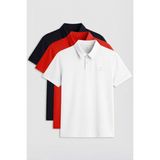 Tommy Life Standart Fit Basic Polo Yaka 3lü Paket Beyaz-Lacivert-Kırmızı Erkek T-Shirt - 87748 - Beyaz - Lacivert - Kırmızı - XL
