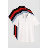 Tommy Life Standart Fit Basic Polo Yaka 5li Paket Erkek T-Shirt - 87768