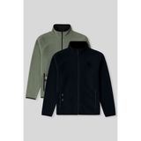 TOMMY LIFE Standart Kalıp Dik Yaka 2li Paket Lacivert-Çağla Erkek Polar Sweatshirt - 87992